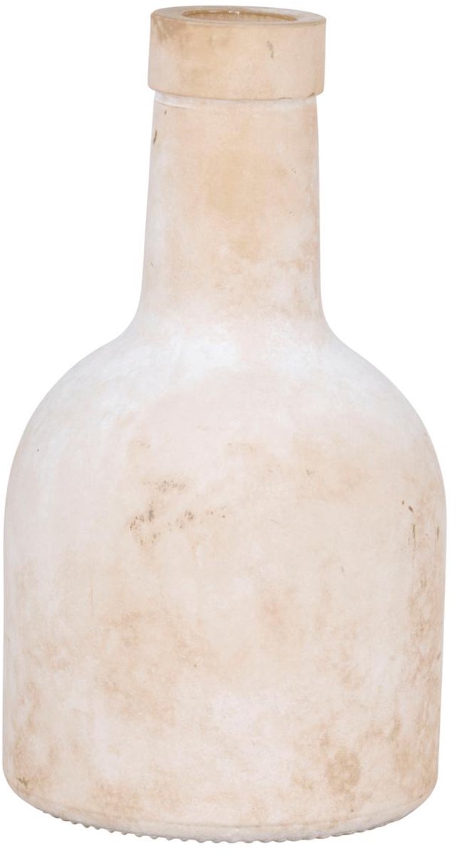 Arti casa dekorative Vase – beige Vase für die Innendekoration – moderne Vase für Blumen und Accessoires – ø8 x 16 cm – Beige und Weiß
