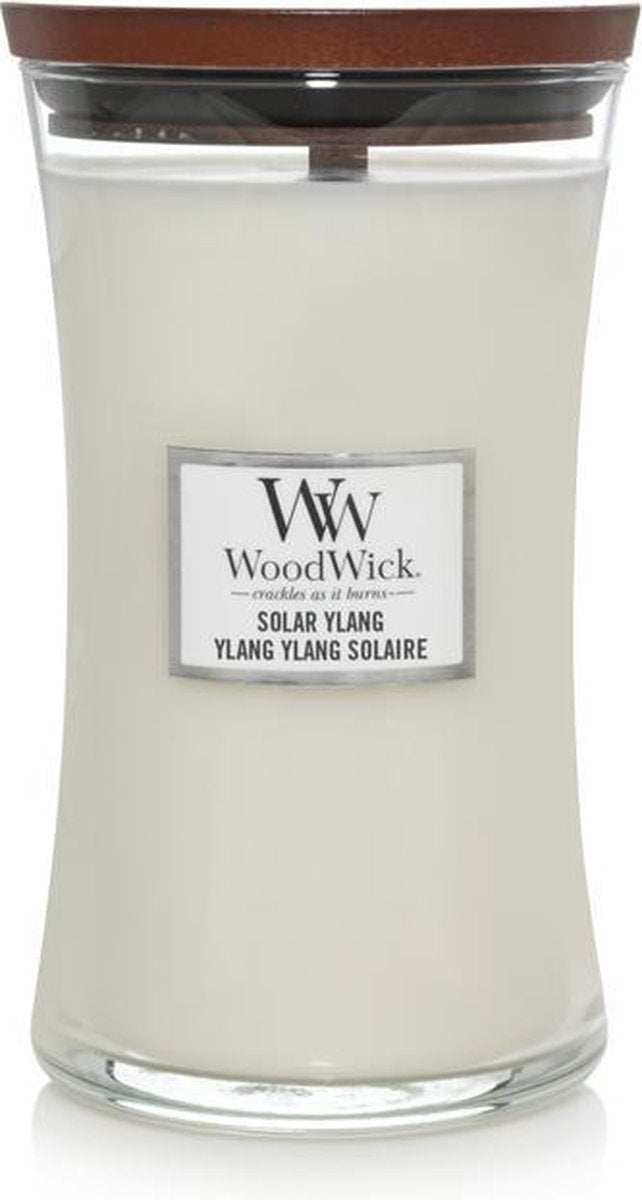 Große Sanduhr-Duftkerze von Woodwick – Solar-Ylang – 130 Brennstunden