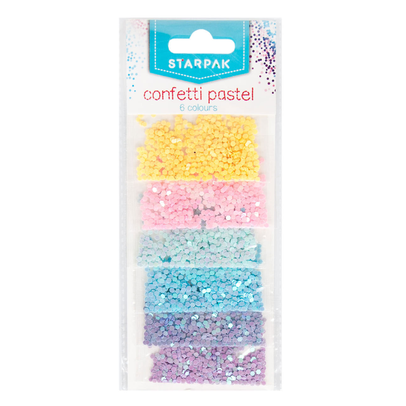 Glitzer Konfetti Pastell 2G, 6 Farben
