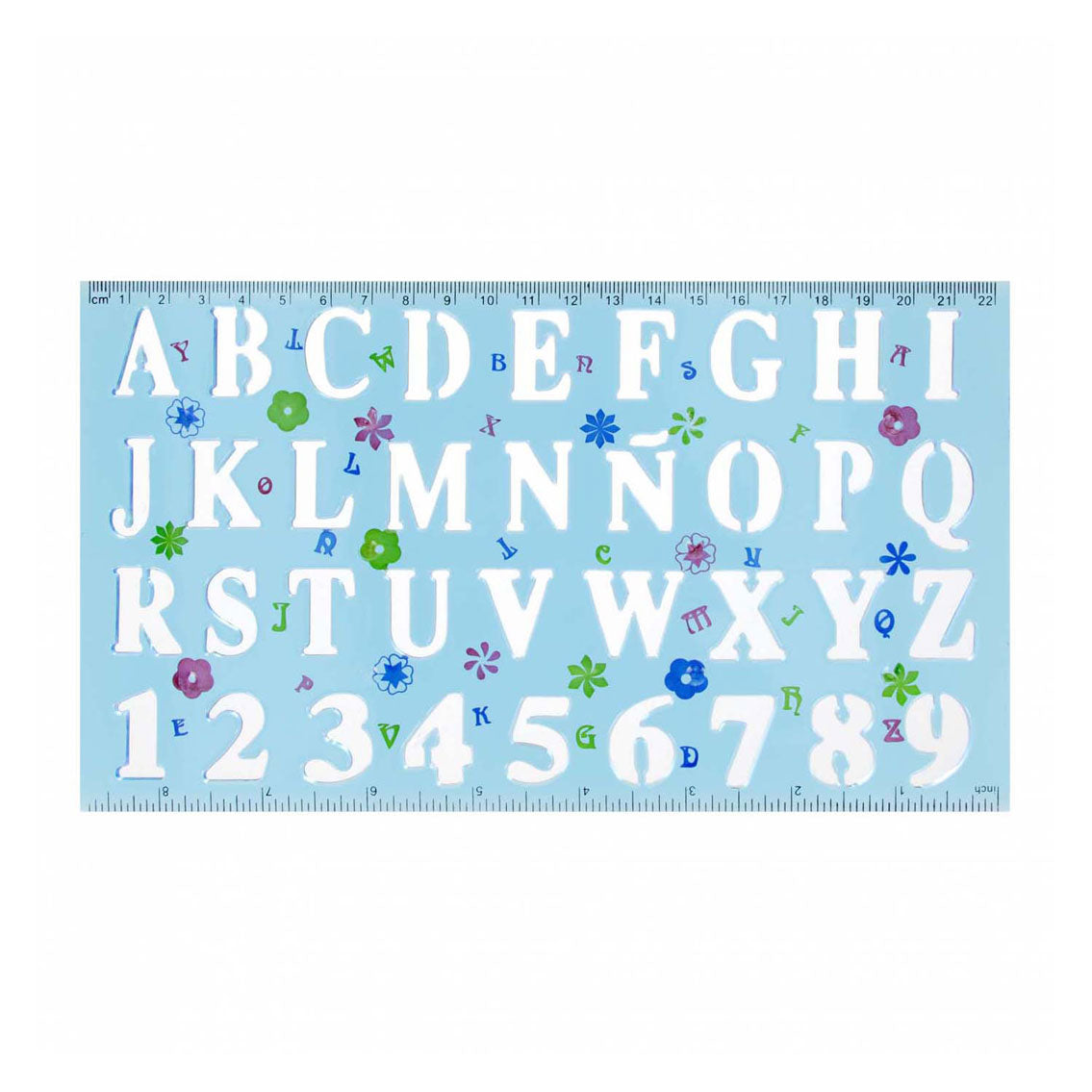 Kunststoffschild-Vorlage mit Zahlen und Buchstaben
