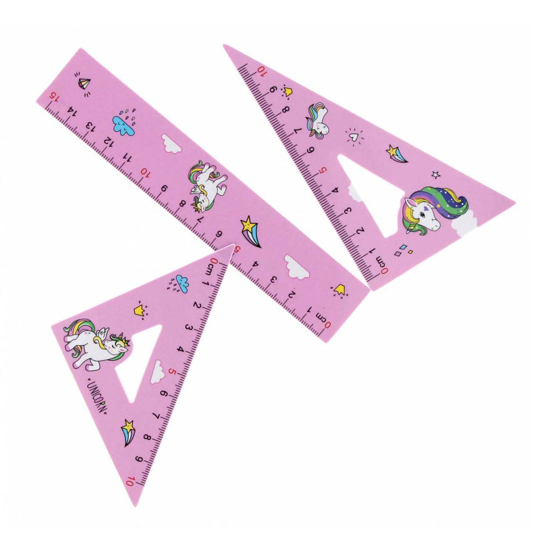 Geometrisches Set Einhorn 15cm, 5-tlg.
