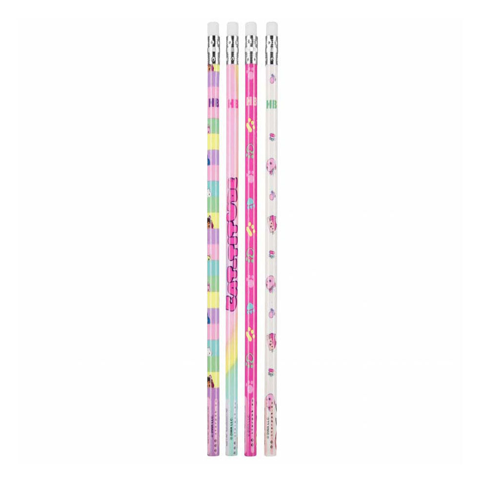 Gabby's Puppenhaus-Bleistift mit Radiergummi, 4-tlg.