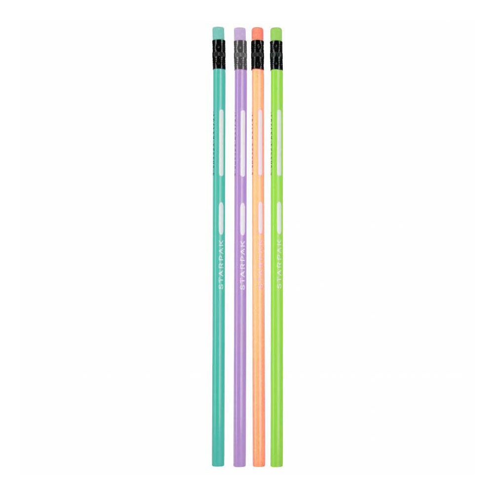 Hb Dreiecksbleistift mit Radiergummi Pastell, 4St.