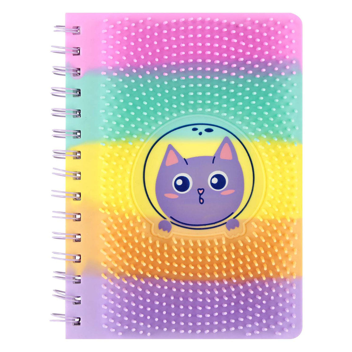 Silikon-Notizbuch mit Buchrücken und Katze, A5