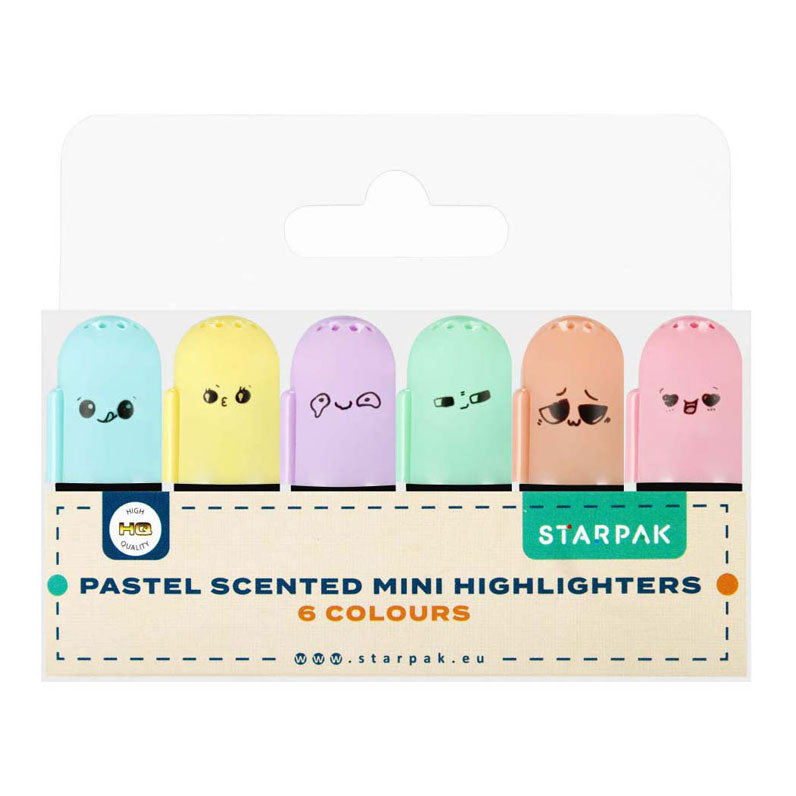 Mini-Duft-Textmarker Pastell, 6 Stk.