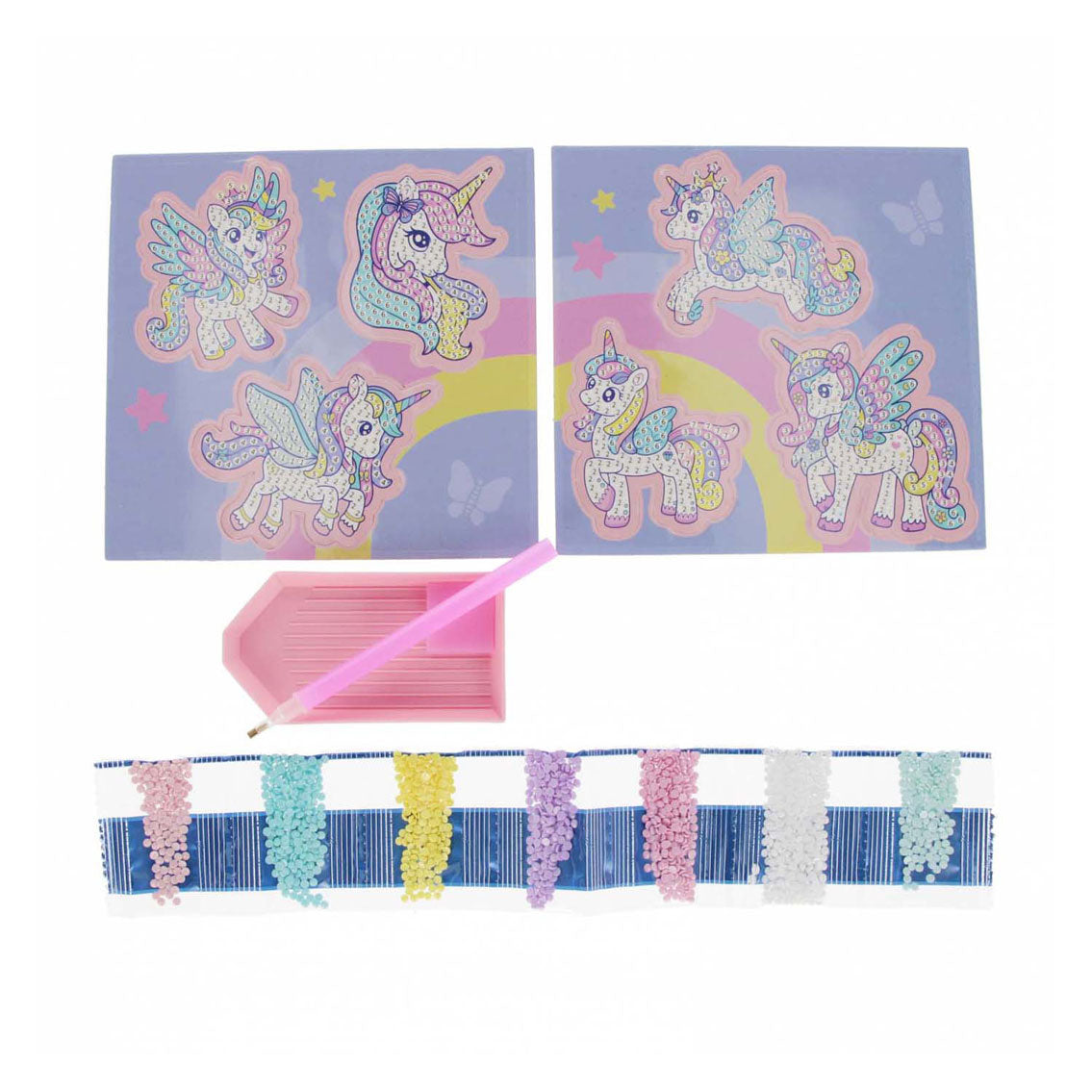 Kreativset Diamantmosaik Einhorn, 6-teilig.