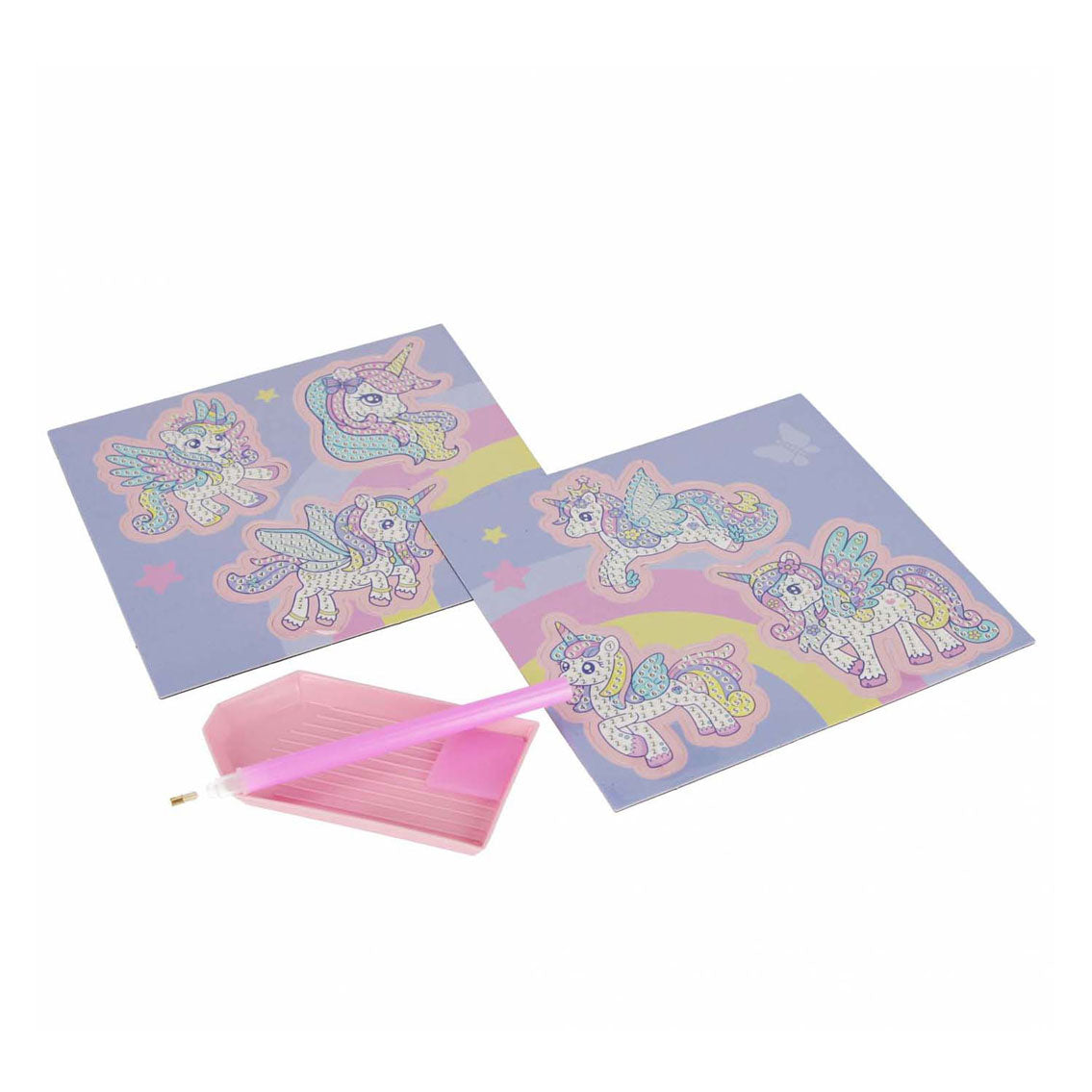 Kreativset Diamantmosaik Einhorn, 6-teilig.