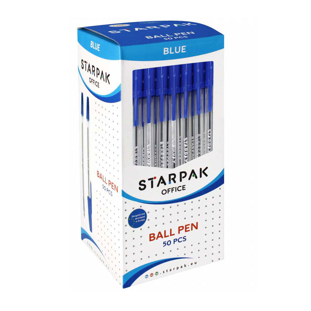 Kugelschreiber mit Kappe blau, 50 Stk.