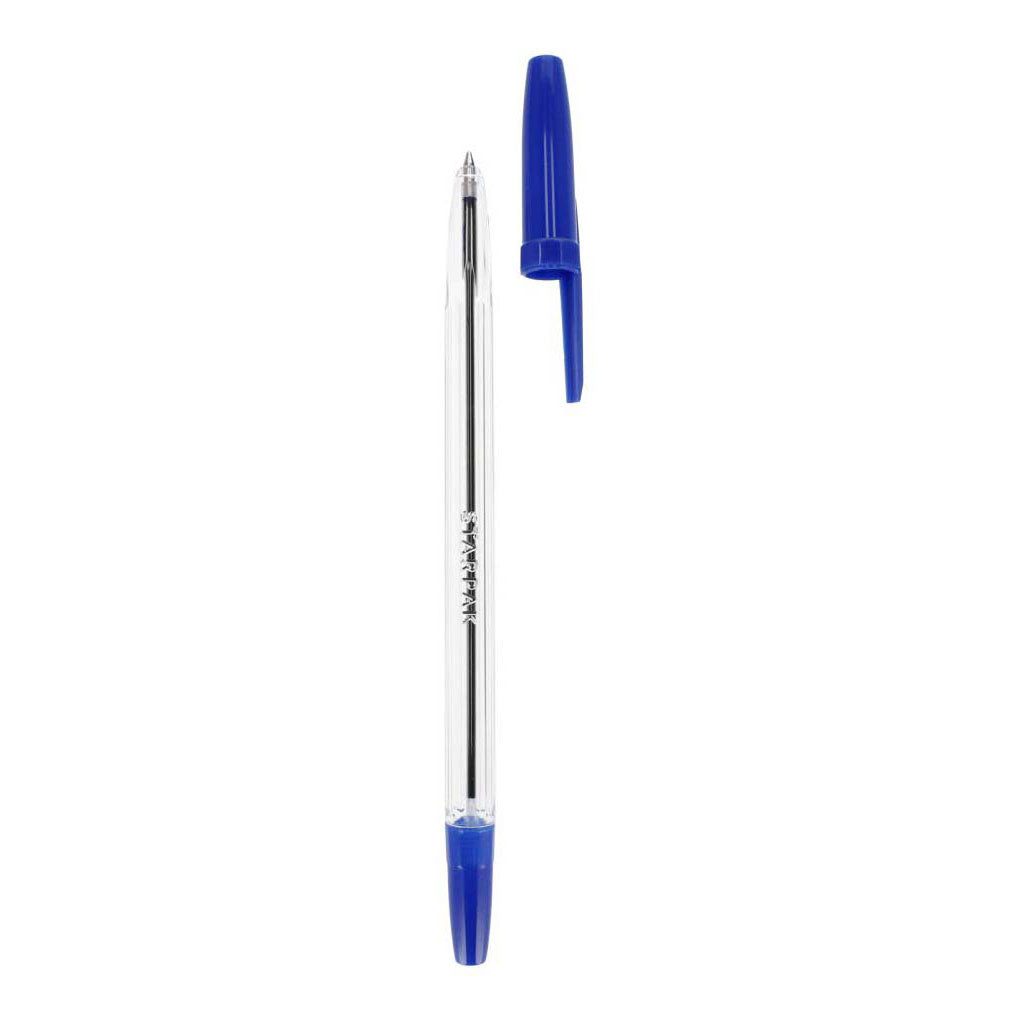 Kugelschreiber mit Kappe blau, 50 Stk.