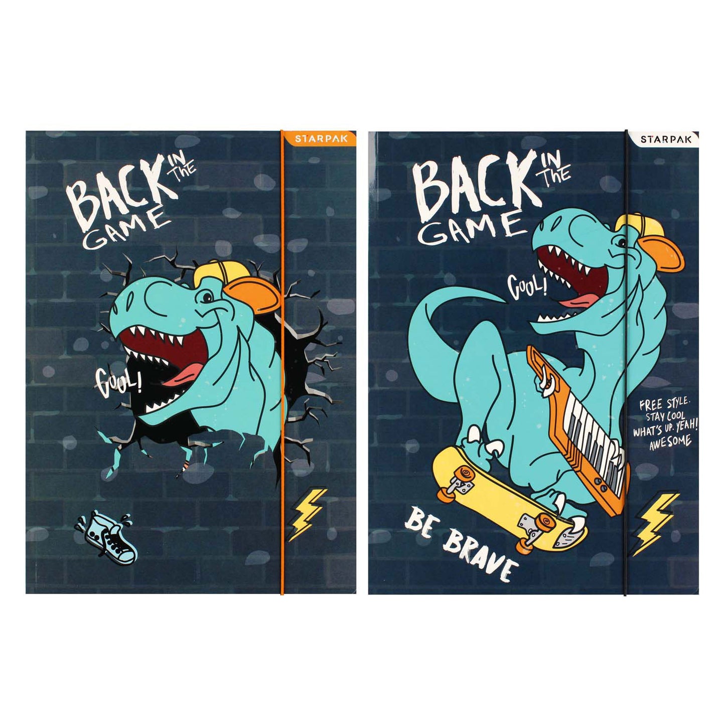 Ordner mit elastischem A4-Skate-Dino