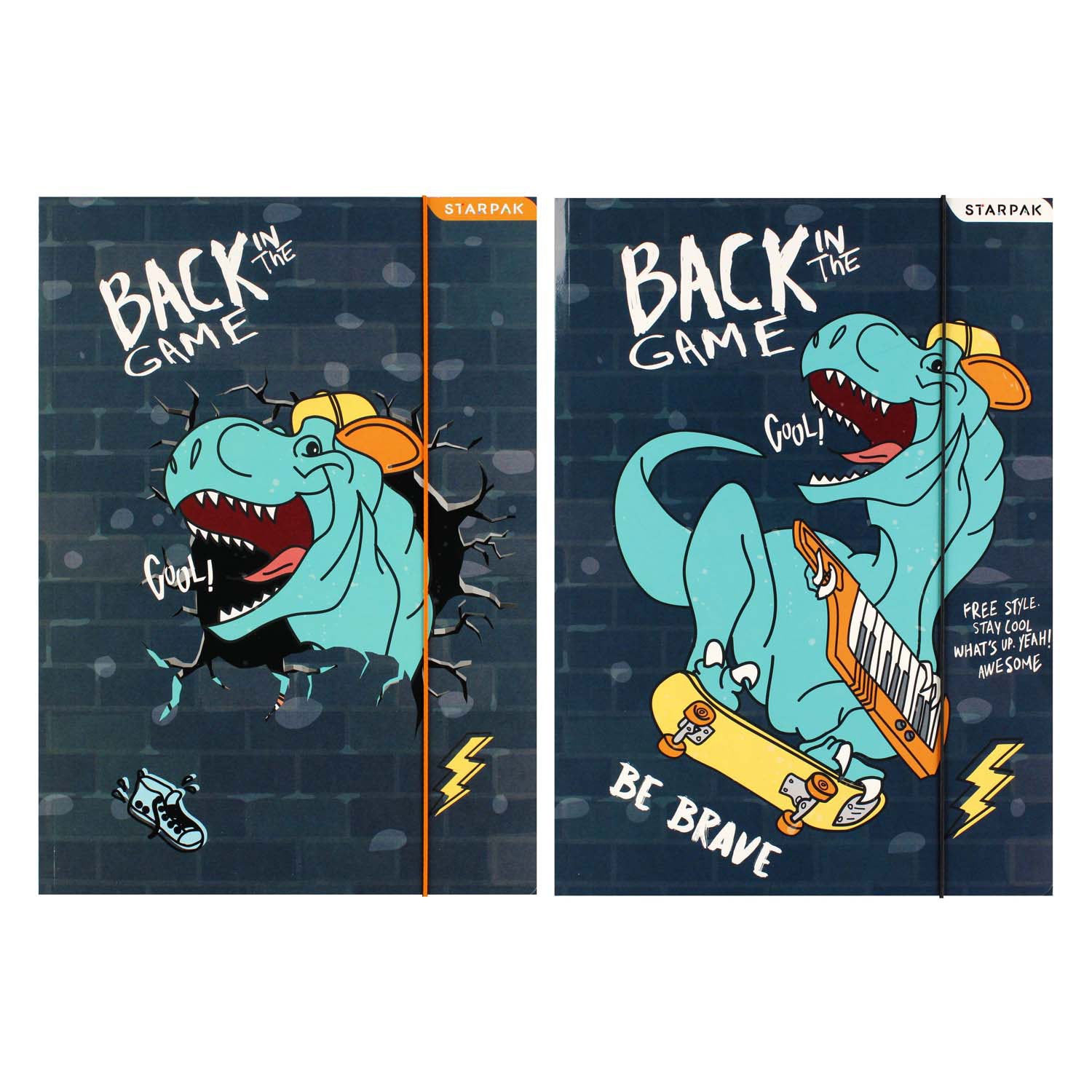 Ordner mit elastischem A4-Skate-Dino