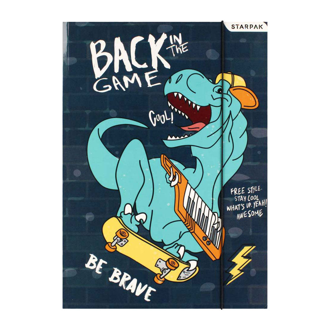 Ordner mit elastischem A4-Skate-Dino