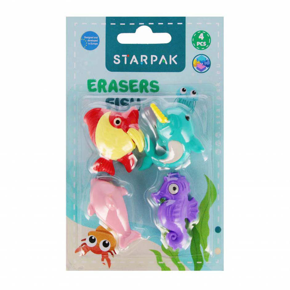 Radiergummi 3D-Puzzle Fisch, 4-tlg.