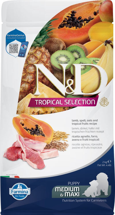 Farmina und Dog Tropical Selection Lamm Welpe med Maxi 2 kg