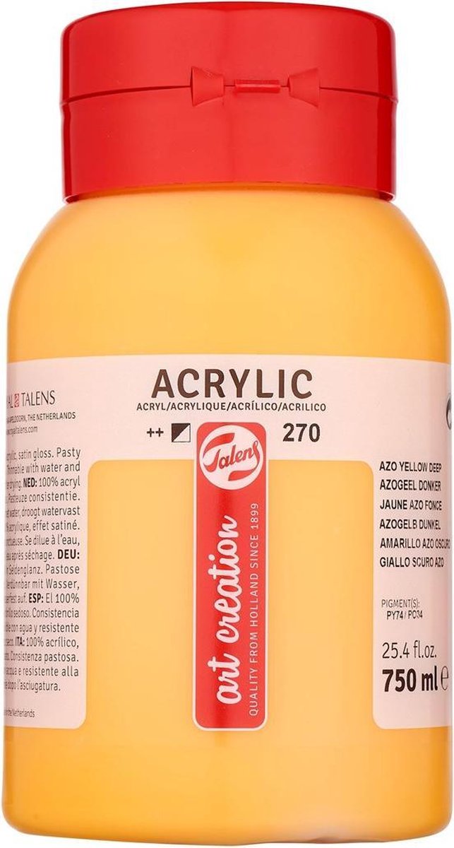 Talens Art Creation Acrylfarbentopf 750 ml Azogelb dunkel 270