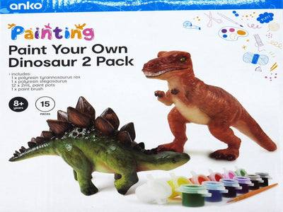2 Dinosaurier zum Malerei Tyrannosaurus Rex und Stegosaurus