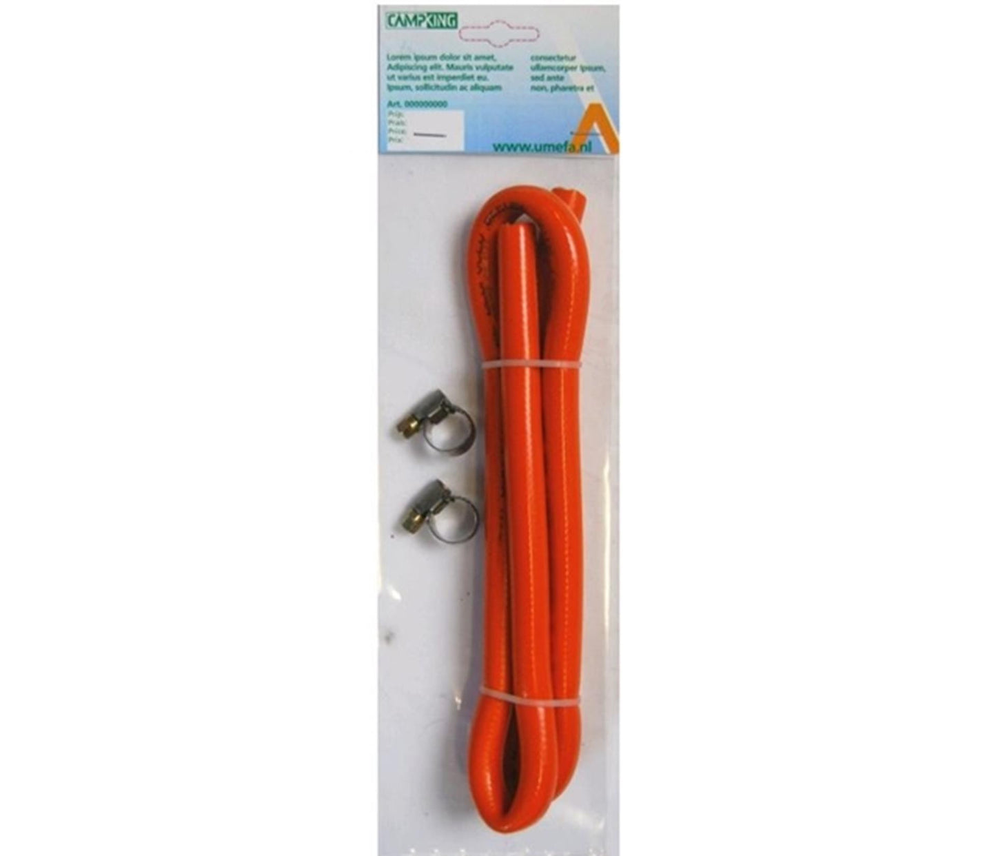 Camping Umefa Gasschlauch 100cm. + 2 Klammern