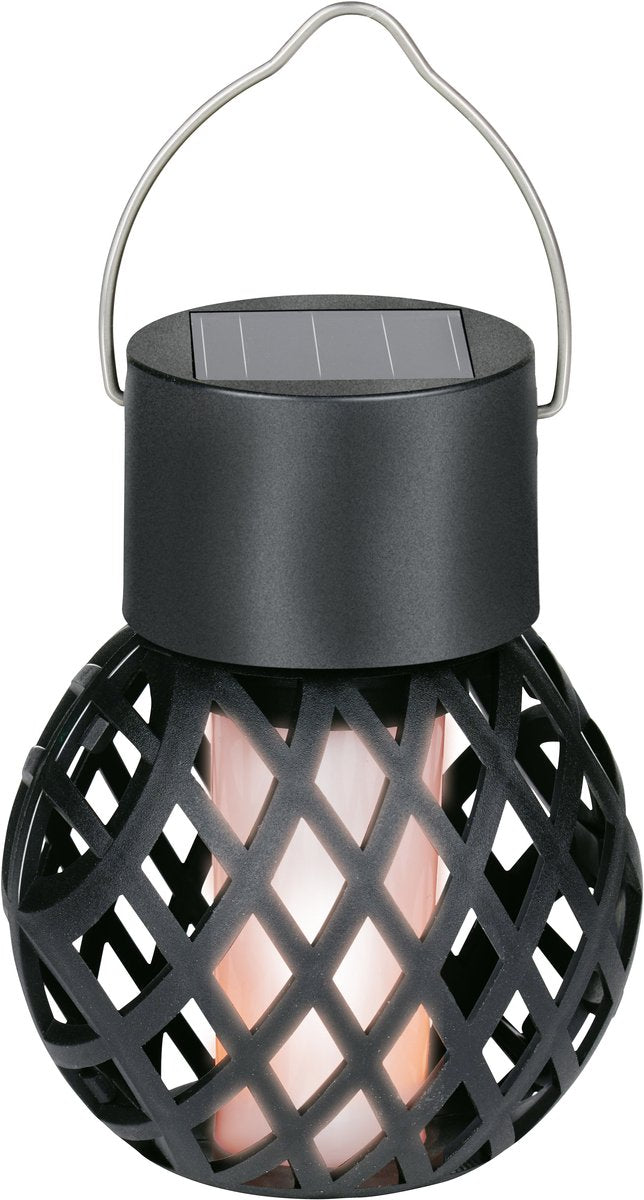 Grundig Solar-Gartenbeleuchtung – Gartenlampe mit flackerndem LED-Licht – kabellose Tischlampe mit Flammeneffekt – IP44 wetterfest – ø7 x 12,5 cm