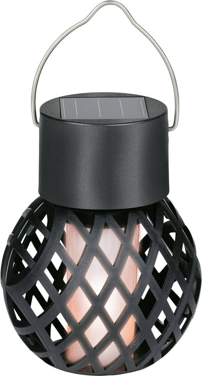 Grundig Solar-Gartenbeleuchtung – Gartenlampe mit flackerndem LED-Licht – kabellose Tischlampe mit Flammeneffekt – IP44 wetterfest – ø7 x 12,5 cm