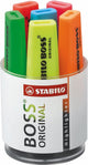 Original-Marker von Stabilo Boss passen in die Box – 6 Stück.