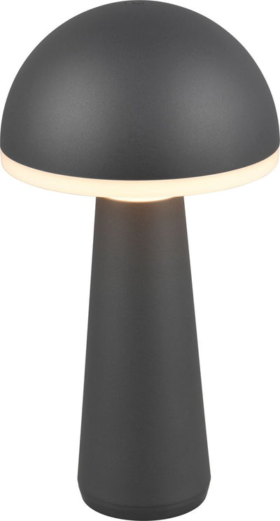 Rl lebe dein Licht Reality Fungo - Tischleuchte - Anthrazit - inkl. 1x SMD 2W - Lichtfarbe einstellbar - stufenlos dimmbar - wiederaufladbar - kabellos - Außenbeleuchtung - IP54