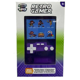 Erstaunliche coole Arcade -Spielkonsole mit Farbbildschirm 7 cm transparent lila