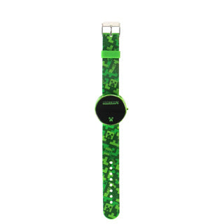 Accutime Minecraft-Uhr LED rund, austauschbarer Akku | 3 Stück