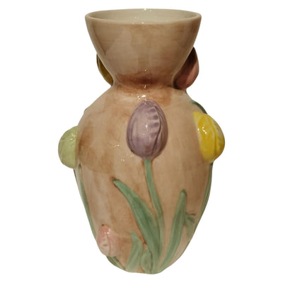Mansion-Atmosphäre Vase mit Tulpen beige 13x13x24cm
