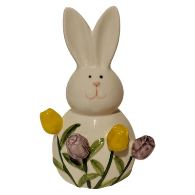 Deko-Kaninchen mit Tulpenatmosphäre im Herrenhaus, 8,8 x 7,3 x 14,3 cm