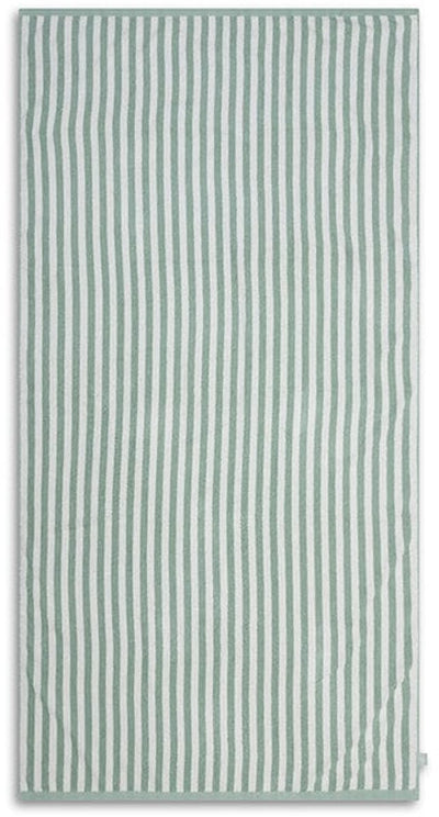 Resortstreifen | Grüne weiße Baumwolltuch 135 x 65 cm