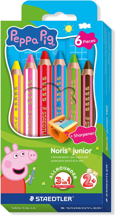 Staedtler Peppa Pig x Noris Junior 3-in-1 Buntstift – Set mit 6 Stück