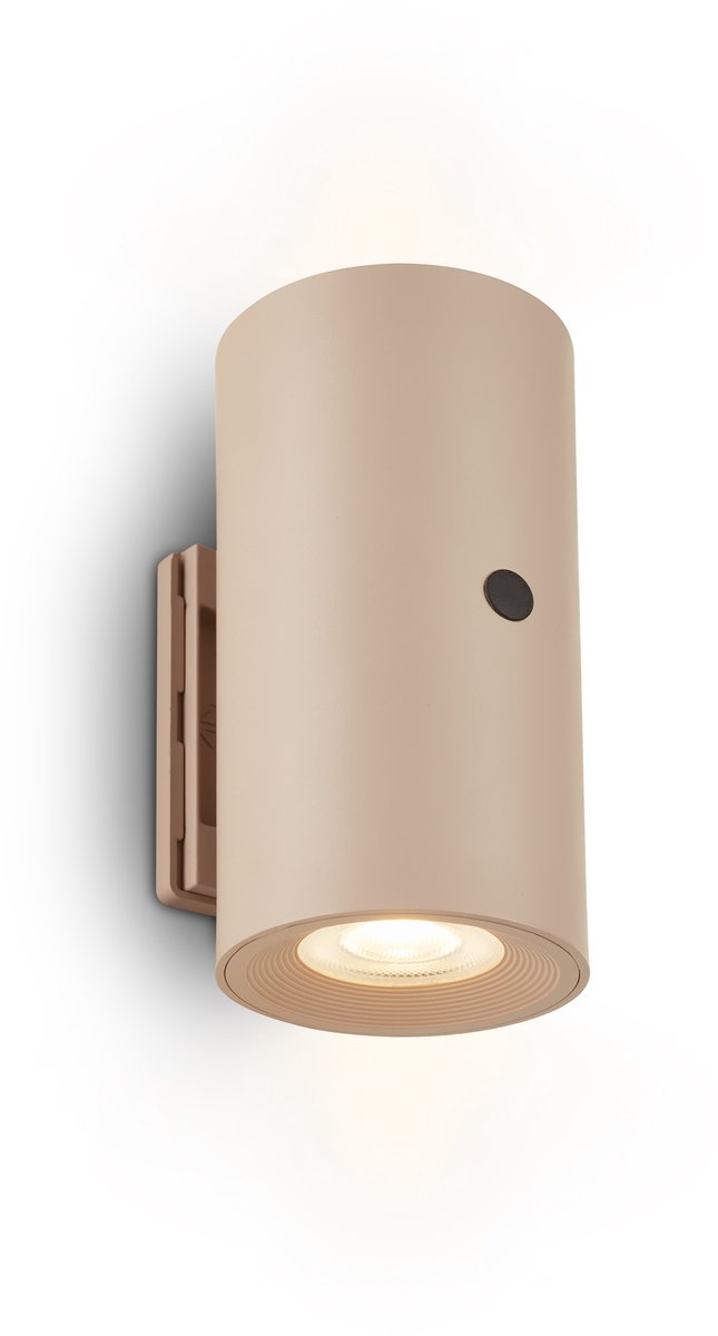 B.k.licht briloner misy – wiederaufladbare Wandleuchte für den Innenbereich – ohne Bohren eines Stromanschlusses – dimmbar mit Touch – warmweißes Licht – beige – ø6 x 12 cm
