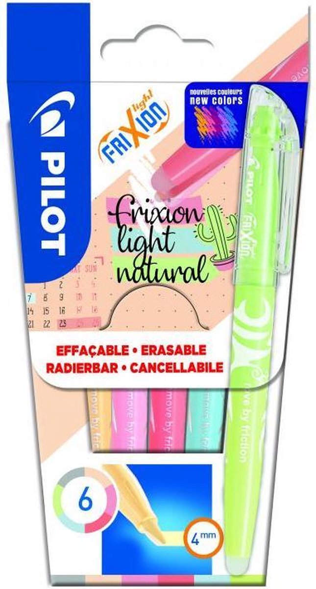 Pilot Frixion Light Natural – Etui mit 6 Markern