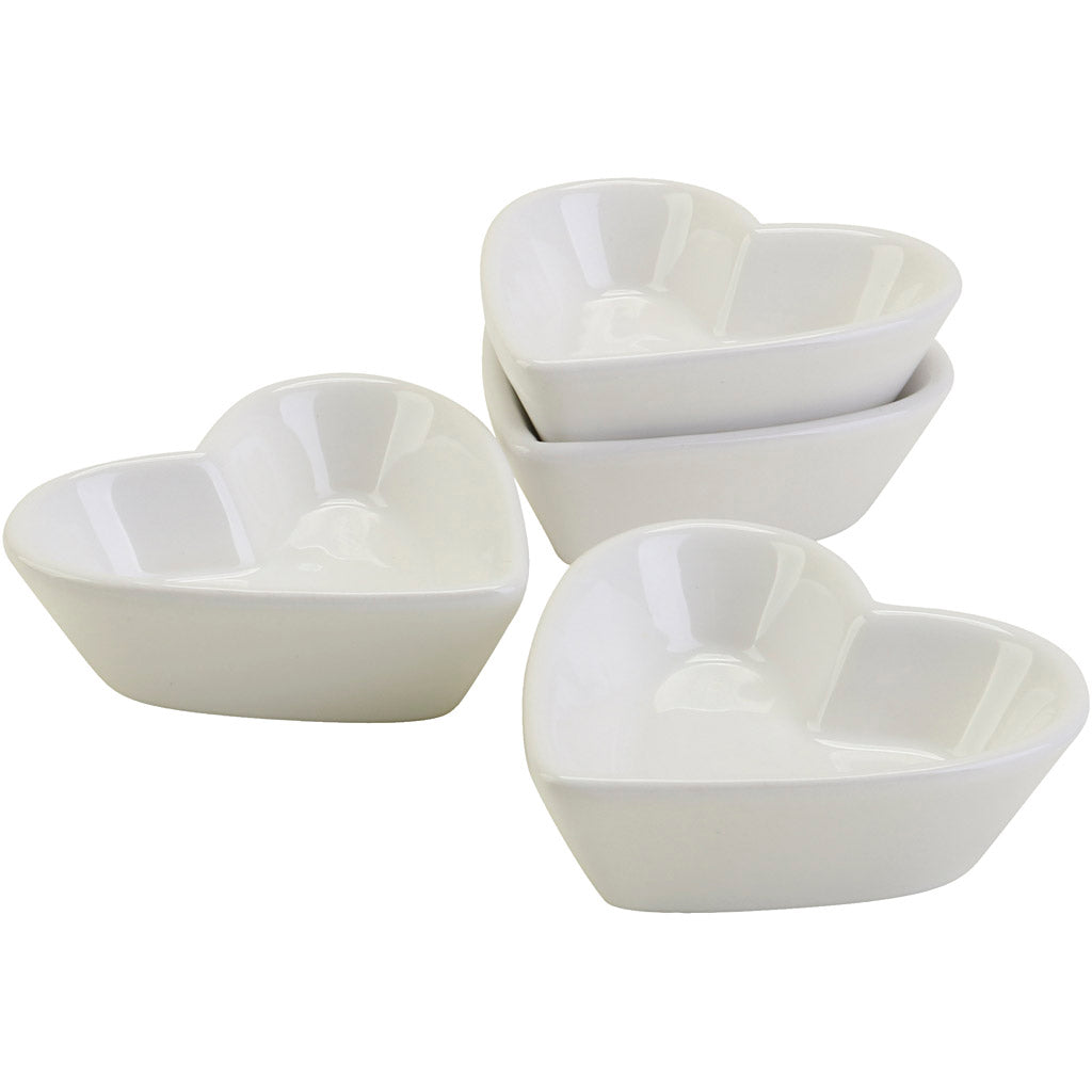 Herzförmige Schalen, D 8 cm, 12 Stück, 1 Box