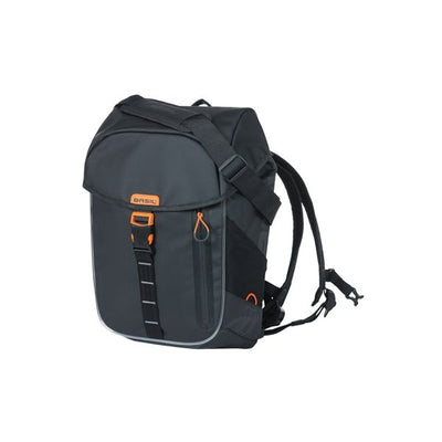 Basil Miles Tarpaulin Fahrradrucksack Nordlicht – Wasserdichter schwarzer Rucksack für Radfahrer – 17L – Unisex – Sportlich – Schwarz