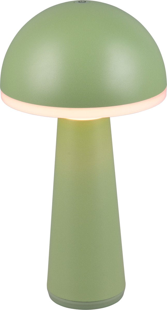 Rl lebe dein Licht Reality Fungo - Tischlampe - Pistaziengrün - inkl. 1x SMD 2W - Lichtfarbe einstellbar - stufenlos dimmbar - wiederaufladbar - kabellos - Außenbeleuchtung - IP54