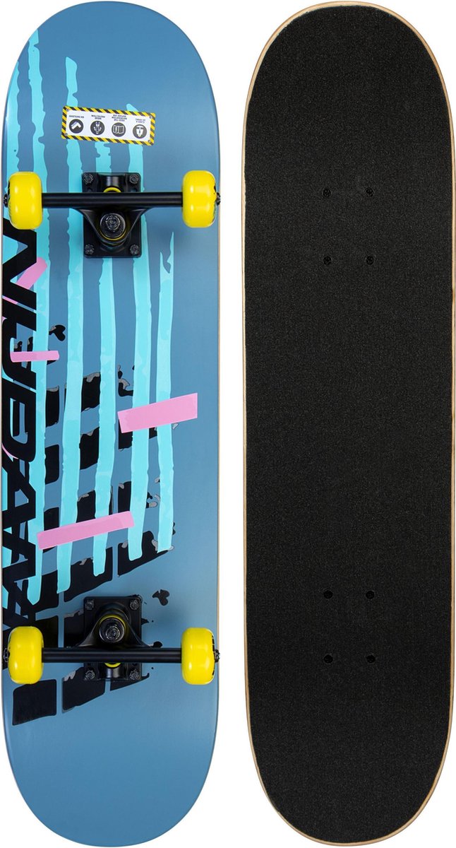 Nijdam klassisches Skateboard – Game Changer – Blau Gelb