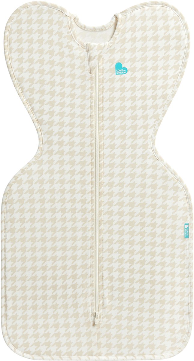 Love to dream™ Babyschlafsack swaddle up™ – Pucken – Baby 0–3 Monate – 3,5–6 kg – ganzjährig – Hahnentrittmuster