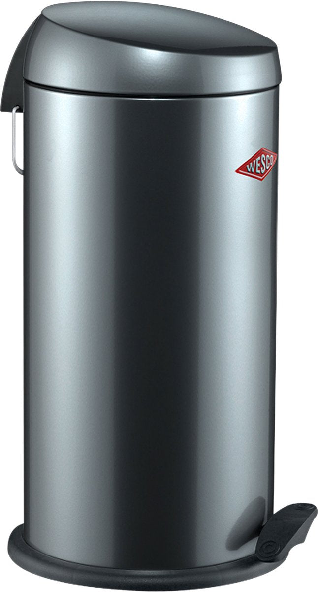 Wesco Capboy Maxi-Abfallbehälter | Treteimer | 22 Liter | Metall - Graphit | Abfallbehälter - hergestellt in Deutschland