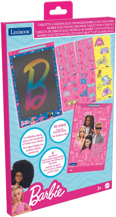 Lexibook Barbie 11'' mehrfarbiges E-Ink-Lern- und Zeichentablett mit Vorlagen