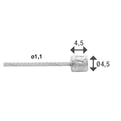 ELVEDES SCHAKEL BINNenkabel Slick Edelstahl 2250 mm Ø 1,1 mm 100 Stücke