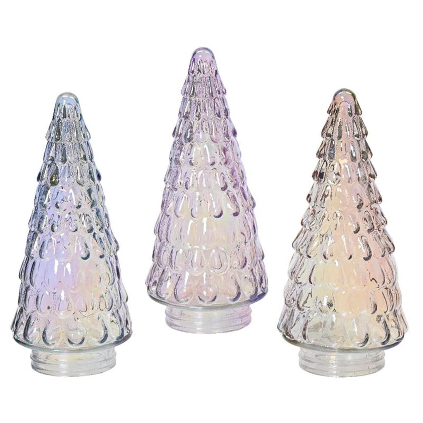 Decoris Statue Weihnachtsbaum Glas schillernd 23cm