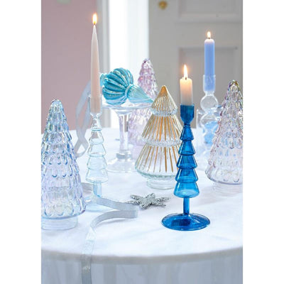Decoris Statue Weihnachtsbaum Glas schillernd 23cm