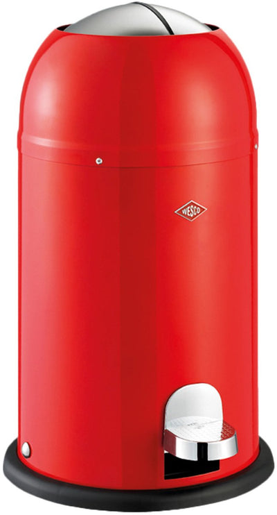 Wesco Kickmaster Junior Abfallbehälter | Treteimer | 12 Liter | Metall - rot | Abfallbehälter