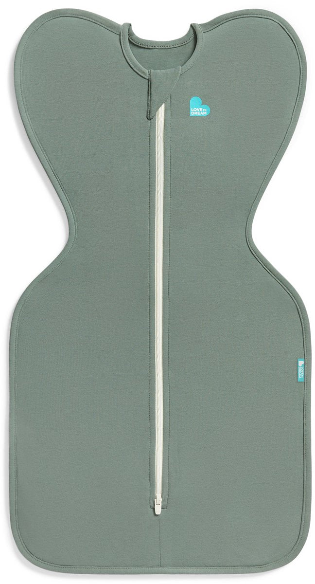 Love to dream™ Babyschlafsack swaddle up™ – Pucken – Baby 0–3 Monate – 3,5–6 kg – ganzjährig – tiefes Oliv