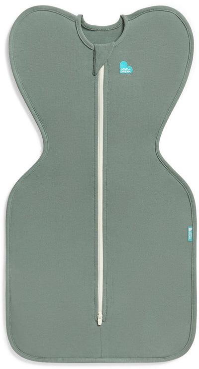 Love to dream™ Babyschlafsack swaddle up™ – Pucken – Baby 0–3 Monate – 3,5–6 kg – ganzjährig – tiefes Oliv
