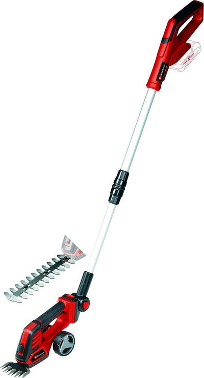 Einhell Akku-Rasen-Heckenschere GE-CG 18 100 Li T Solo – Power X-Change – 18 V Li-Ion – Teleskopstiel – Schnittbreite Grasschere: 10 cm – Schnittbreite Heckenschere: 20 cm – exkl. Akku und Ladegerät
