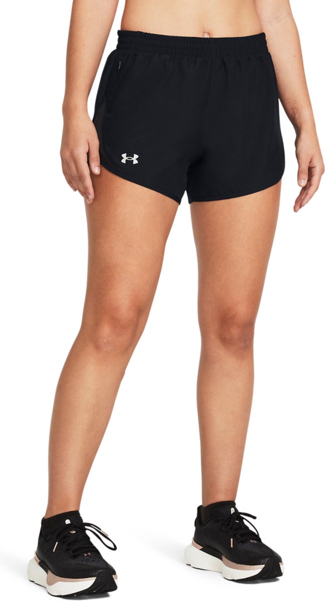 Under Armour ua Fly by 3'' Shorts-Blk Damen-Sporthose – Schwarz – Weiß – reflektierend