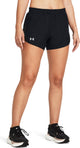 Under Armour ua Fly by 3'' Shorts-Blk Damen-Sporthose – Schwarz – Weiß – reflektierend