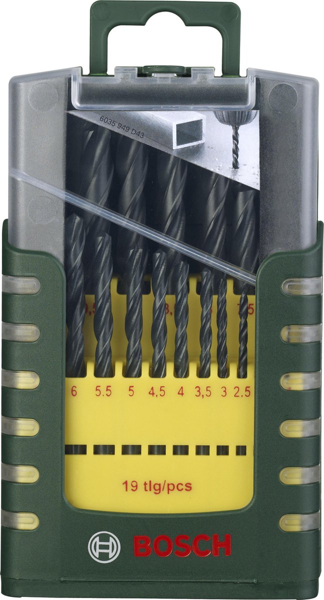 Bosch Metallbohrer-Set HSS-R - 1-10 mm - 19-teilig
